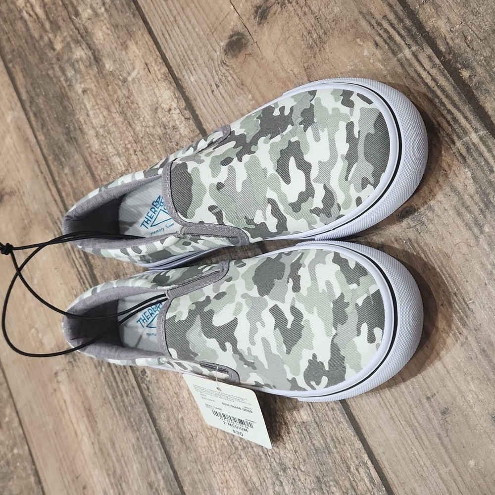 Boys Camo Slip On Canvas Shoes